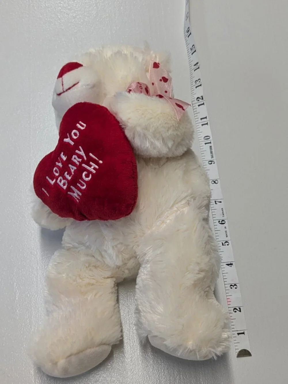 White Valentine's Day Stuffed Bear